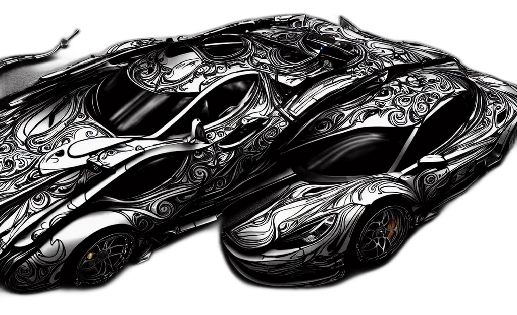 car, dragon, concept art, 3d render transparent PNG cut-out