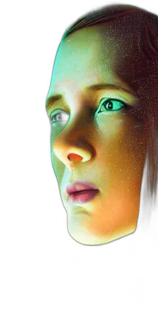 face, robot, mask, hair transparent PNG cut-out