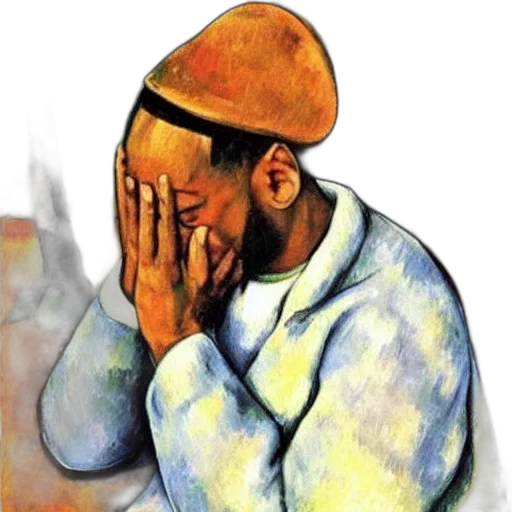 face, hat, watercolor, oil painting transparent PNG cut-out
