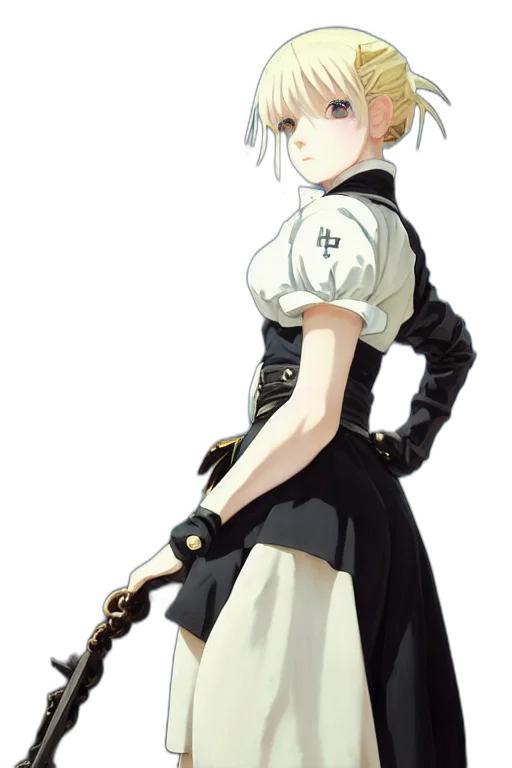 dress, staff, sword, weapon transparent PNG cut-out