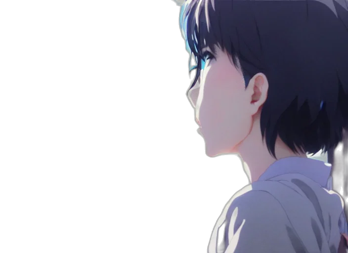 face, anime, photorealistic, 3d render transparent PNG cut-out