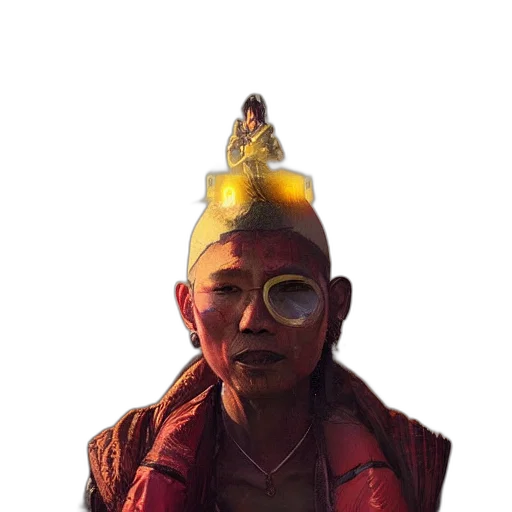 crown, face, staff, mask transparent PNG cut-out