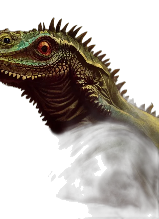 dragon, creature, animal, staff transparent PNG cut-out