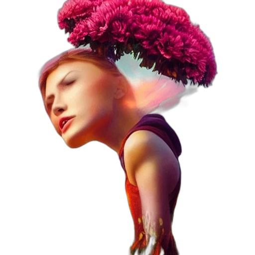flower, crown, hat, face transparent PNG cut-out