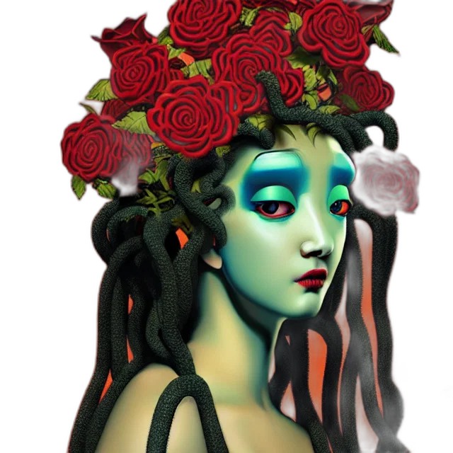 crown, flower, mask, fantasy art transparent PNG cut-out