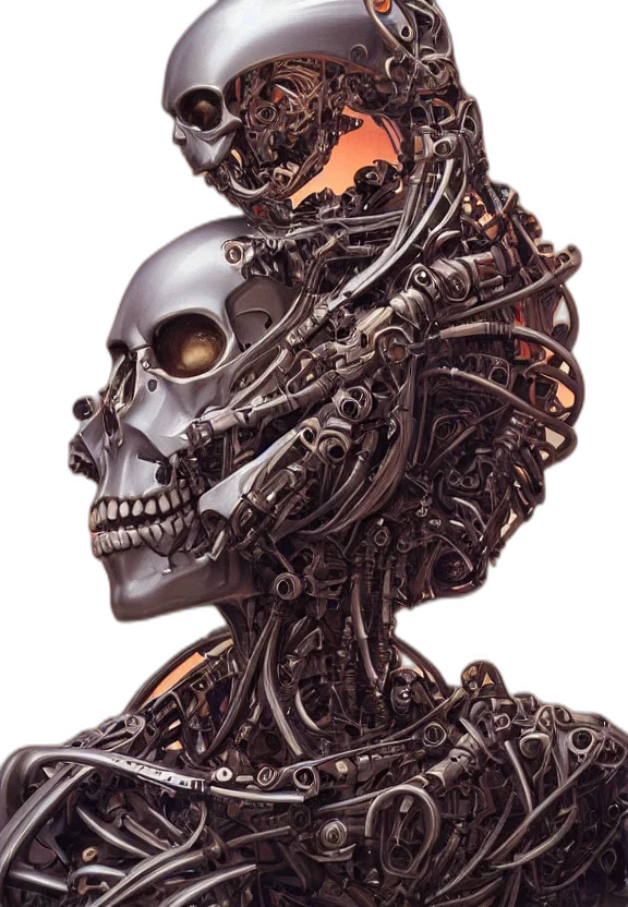 robot, face, mask, cyberpunk transparent PNG cut-out