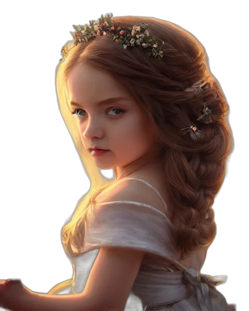crown, dress, face, hair transparent PNG cut-out