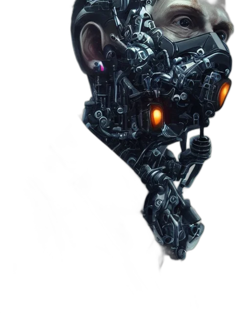 robot, mask, face, weapon transparent PNG cut-out
