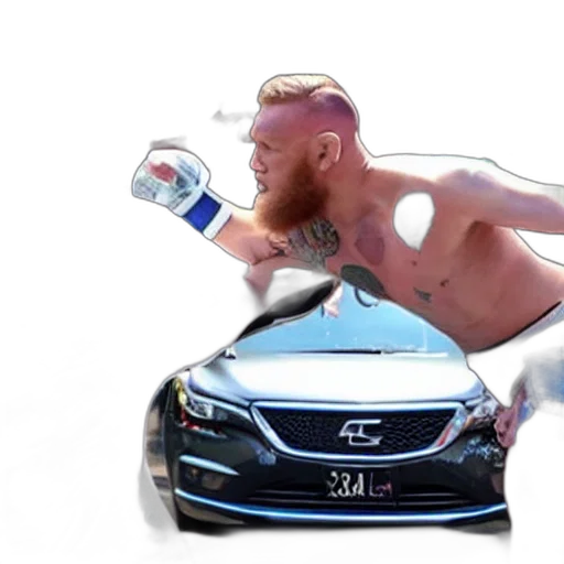 car, bottle, creature, vaporwave transparent PNG cut-out