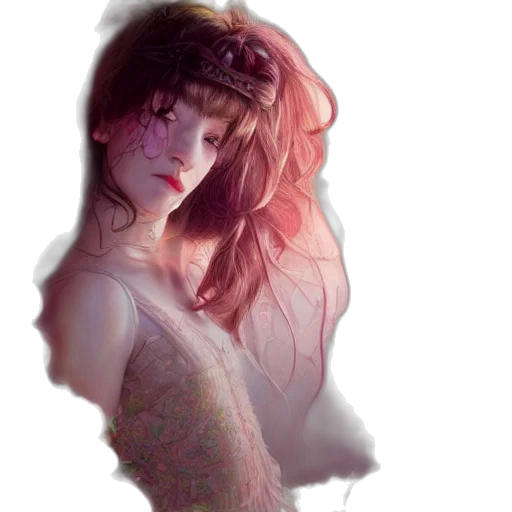 dress, crown, face, creature transparent PNG cut-out