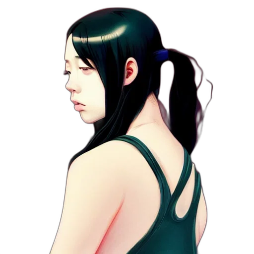 face, dress, hair, staff transparent PNG cut-out
