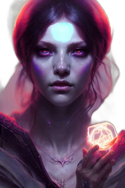 face, fantasy art, concept art, cyberpunk transparent PNG cut-out