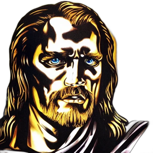 face, sword, mask, comic book art transparent PNG cut-out