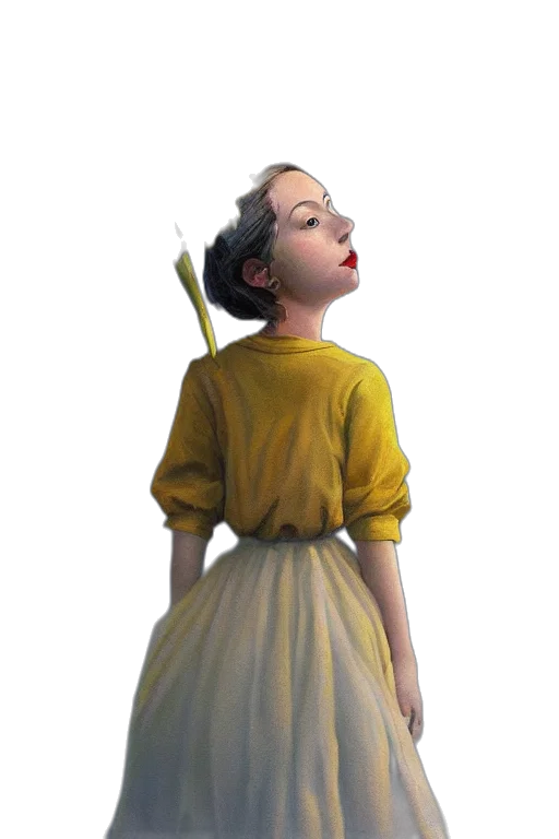 dress, staff, face, umbrella transparent PNG cut-out