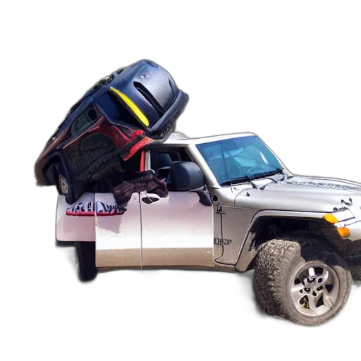 car, riding, hat, jeep transparent PNG cut-out