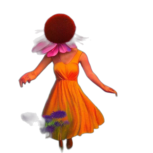 dress, flower, hat, mask transparent PNG cut-out