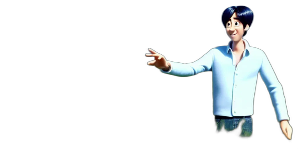 jacket, staff, robot, 3d render transparent PNG cut-out