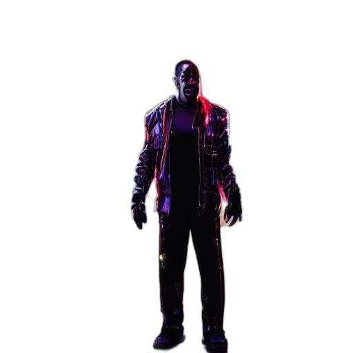jacket, robot, creature, staff transparent PNG cut-out