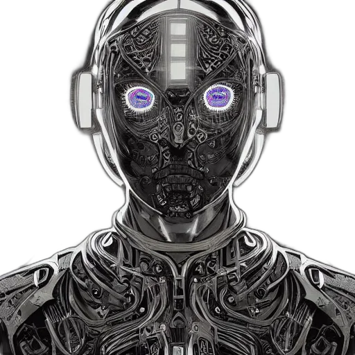 robot, face, mask, cyberpunk transparent PNG cut-out