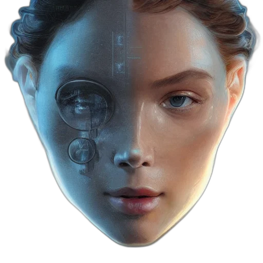 robot, face, mask, jewelry transparent PNG cut-out