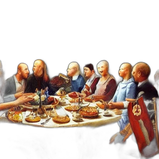food, furniture, crown, oil painting transparent PNG cut-out