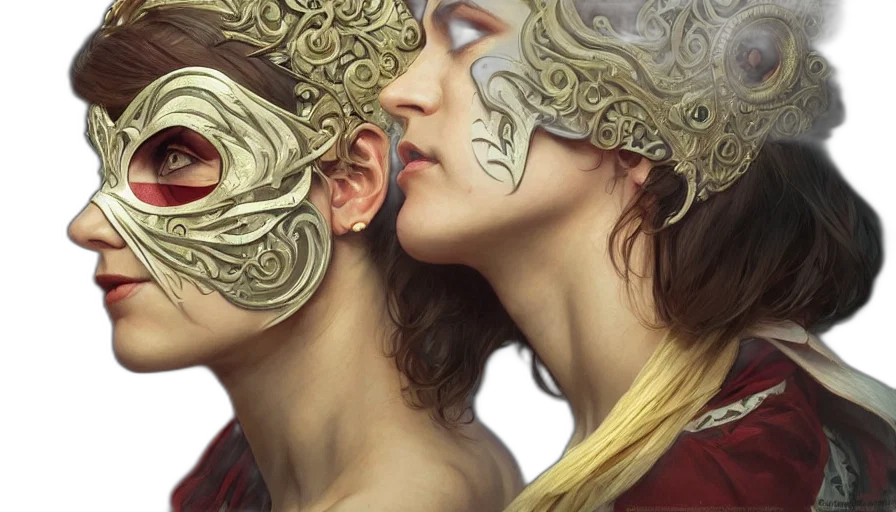 mask, jewelry, face, photorealistic transparent PNG cut-out