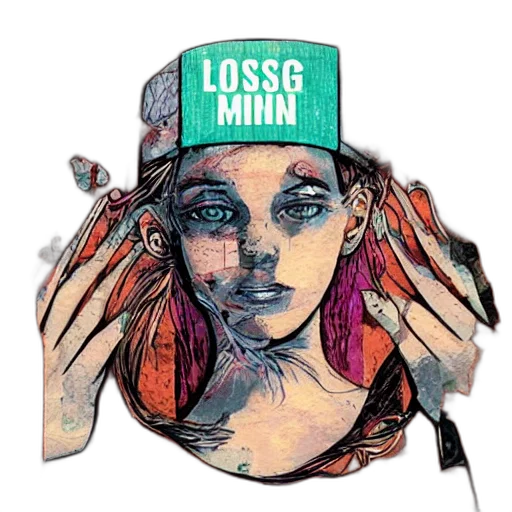 comic book art, concept art, vaporwave, loosing transparent PNG cut-out