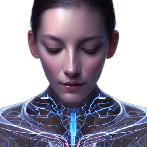 robot, face, jewelry, cyberpunk transparent PNG cut-out