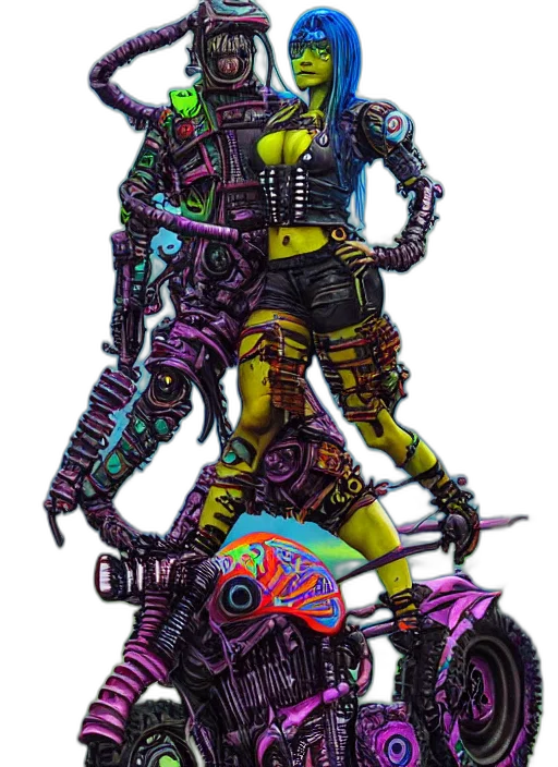 robot, weapon, staff, cyberpunk transparent PNG cut-out