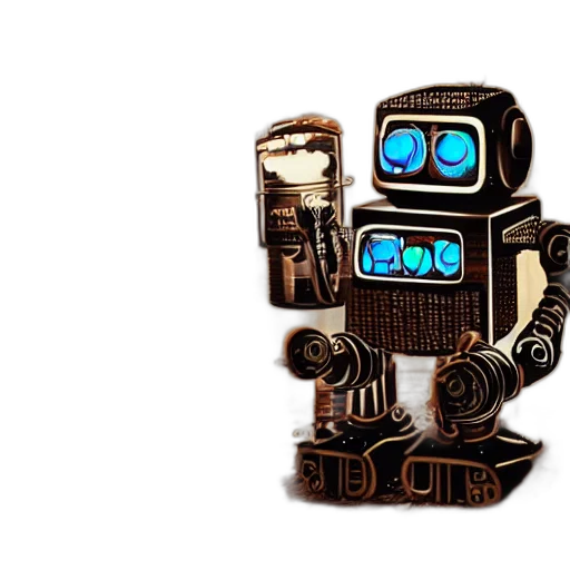 robot, 3d render, concept art, pixel art transparent PNG cut-out