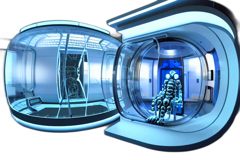 robot, concept art, 3d render, cyberpunk transparent PNG cut-out