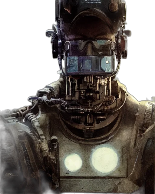robot, face, mask, cyberpunk transparent PNG cut-out