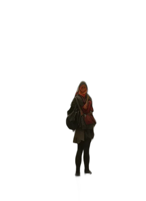 jacket, dress, staff, mask transparent PNG cut-out