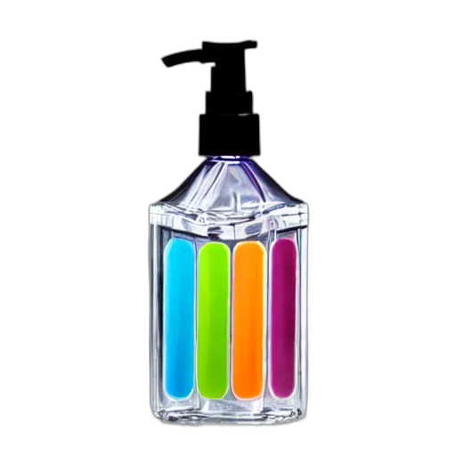 bottle, hair, 3d render, photorealistic transparent PNG cut-out