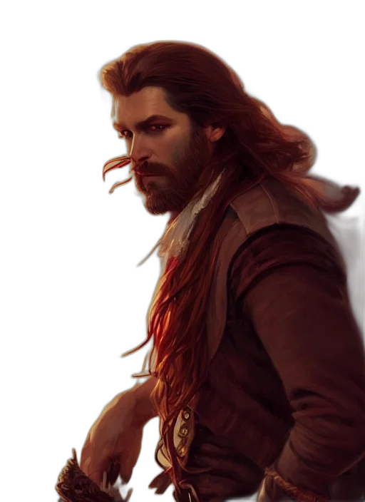 sword, hair, jacket, fantasy art transparent PNG cut-out