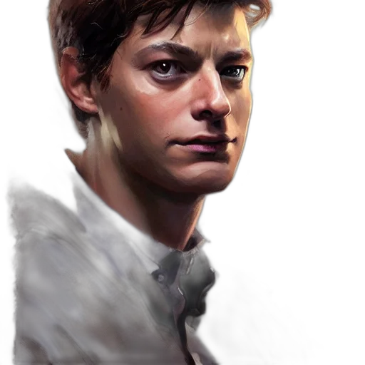 face, photorealistic, oil painting, concept art transparent PNG cut-out