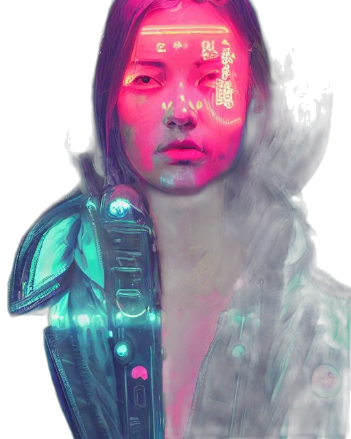 robot, face, mask, jacket transparent PNG cut-out