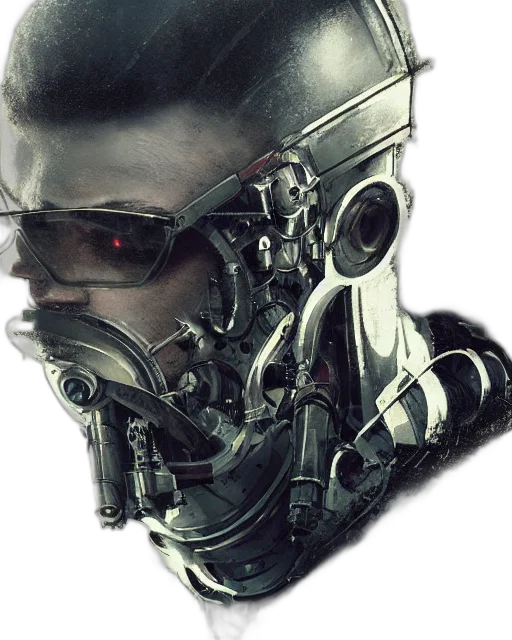 robot, mask, face, cyberpunk transparent PNG cut-out