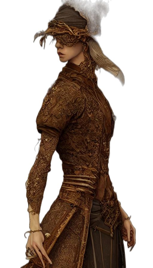 mask, jacket, staff, hat transparent PNG cut-out