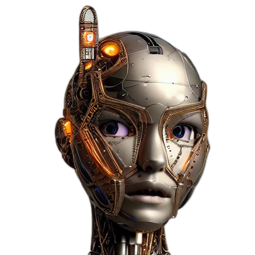 robot, face, mask, jewelry transparent PNG cut-out
