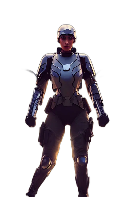 robot, weapon, concept art, 3d render transparent PNG cut-out