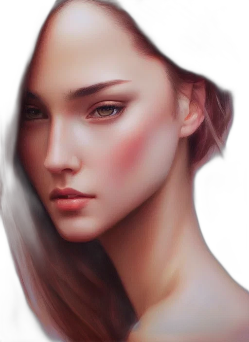 face, hair, jewelry, photorealistic transparent PNG cut-out