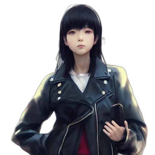 jacket, face, concept art, photorealistic transparent PNG cut-out
