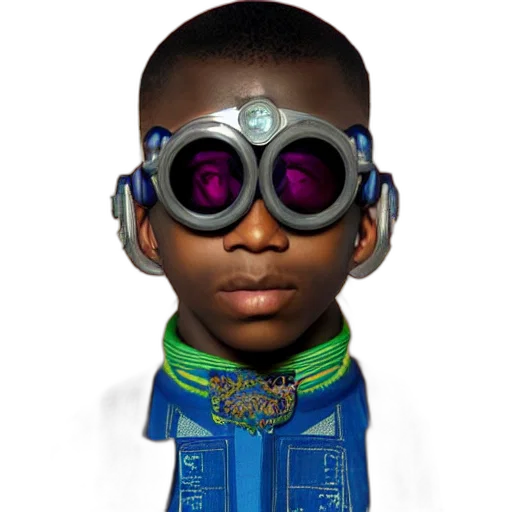 robot, face, jewelry, jacket transparent PNG cut-out