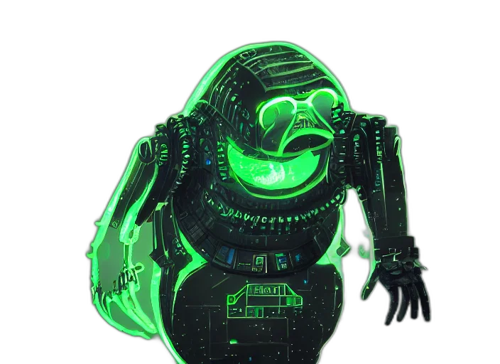 robot, mask, creature, jacket transparent PNG cut-out