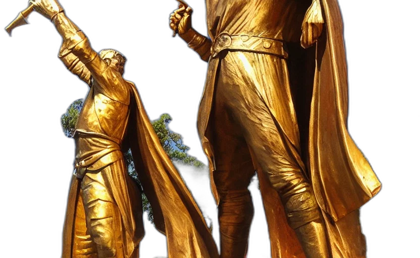 golden, large, brass, statue transparent PNG cut-out