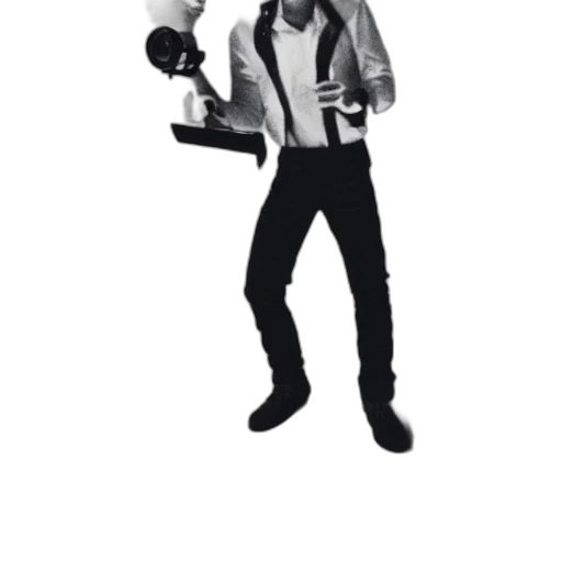 jacket, robot, staff, weapon transparent PNG cut-out