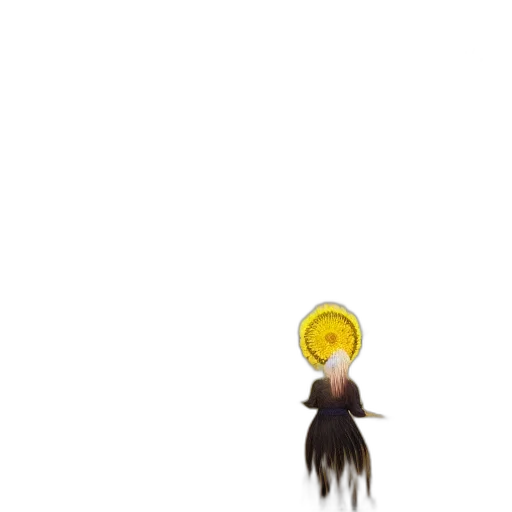 hair, staff, hat, creature transparent PNG cut-out