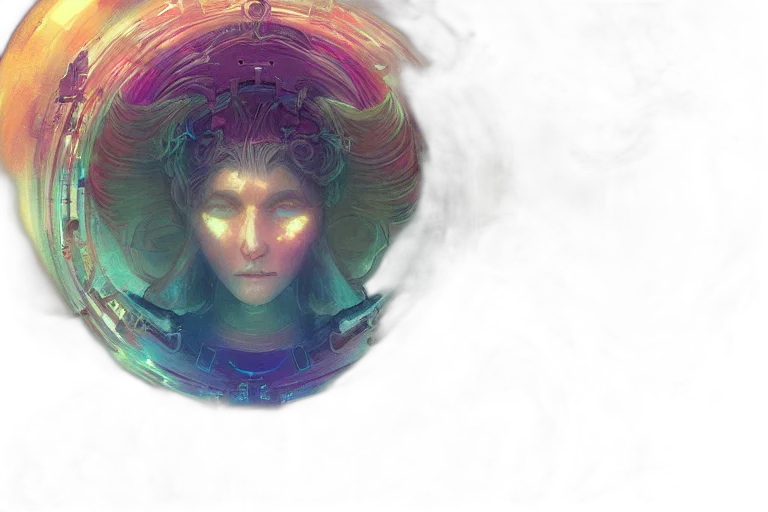 face, fantasy art, concept art, 3d render transparent PNG cut-out