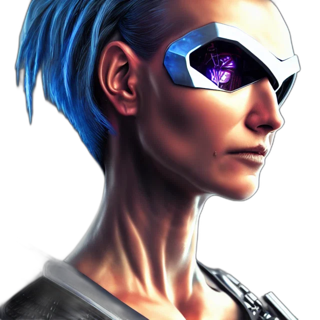 face, mask, robot, cyberpunk transparent PNG cut-out